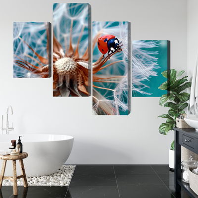 Ljuddämpande tavla - Ladybug on a dandelion