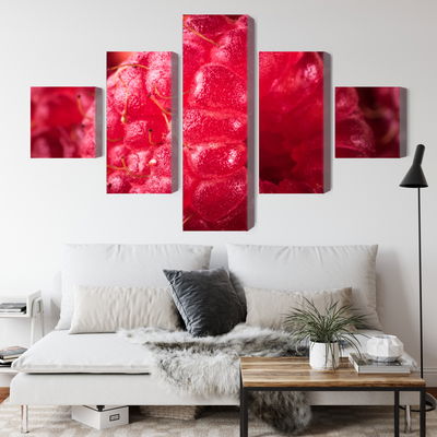 Ljuddämpande tavla - Raspberries on a macro scale