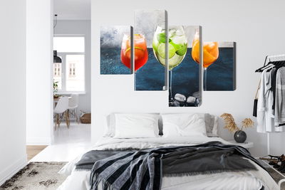 Ljuddämpande tavla - Glasses with summer cocktails