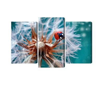 Ljuddämpande tavla - Ladybug on a dandelion