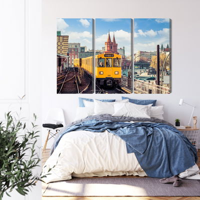 Ljuddämpande tavla - Yellow train in berlin