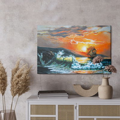 Ljuddämpande tavla - Picturesque sea and sunset