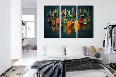 Ljuddämpande tavla - Herbs and spices on spoons