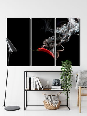 Ljuddämpande tavla - Red chili with smoke