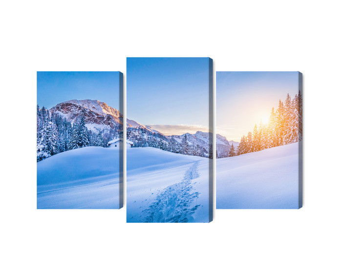 Ljuddämpande tavla - The alps at winter time 3d