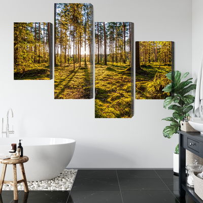 Ljuddämpande tavla - 3d sunny forest landscape