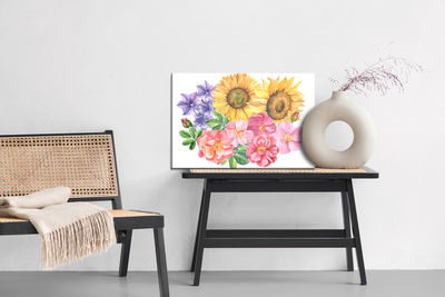 Ljuddämpande tavla - Flower composition painted