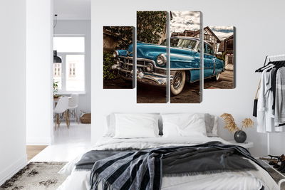 Ljuddämpande tavla - A blue cadillac eldorado