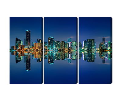 Ljuddämpande tavla - Panorama of miami by night