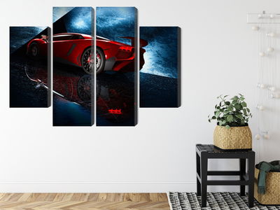 Ljuddämpande tavla - Sports car on an abstract