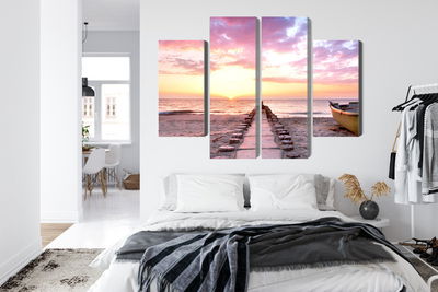 Ljuddämpande tavla - Boat on the beach 3d