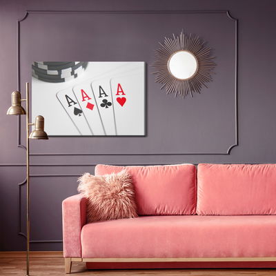 Ljuddämpande tavla - Four aces to play poker