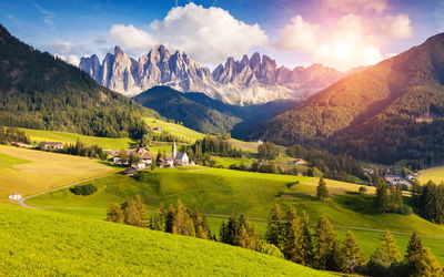 Ljuddämpande tavla - Sunny day in the mountains