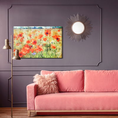 Ljuddämpande tavla - Watercolor poppies