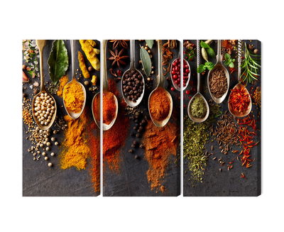 Ljuddämpande tavla - Spices on a black background