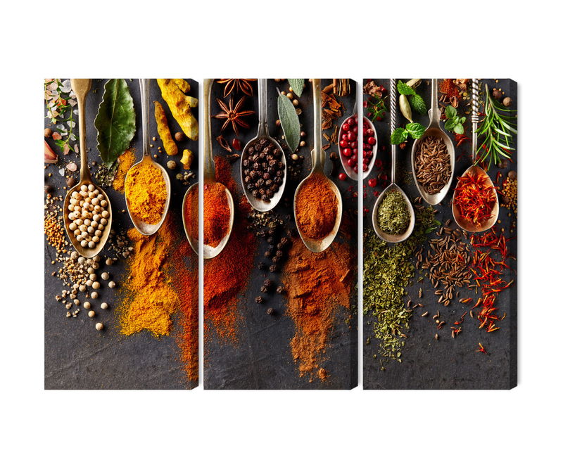 Ljuddämpande tavla - Spices on a black background