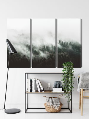 Ljuddämpande tavla - Misty 3d forest landscape