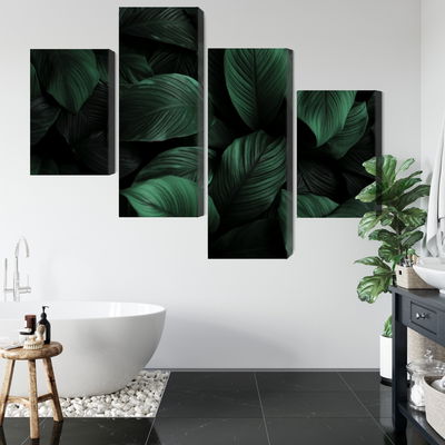 Ljuddämpande tavla - Green leaves on a macro scale