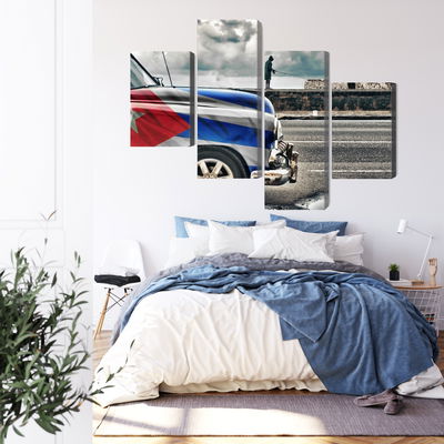 Ljuddämpande tavla - A car with a cuban flag