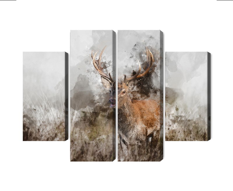 Ljuddämpande tavla - A deer painted with 3d