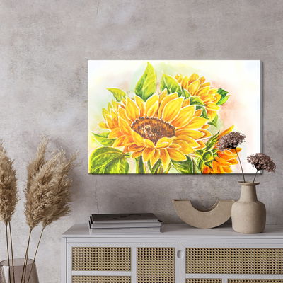 Ljuddämpande tavla - Watercolor sunflower flowers