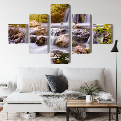 Ljuddämpande tavla - Waterfall at sunset