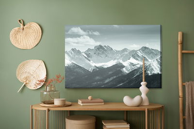 Ljuddämpande tavla - Black and white mountain