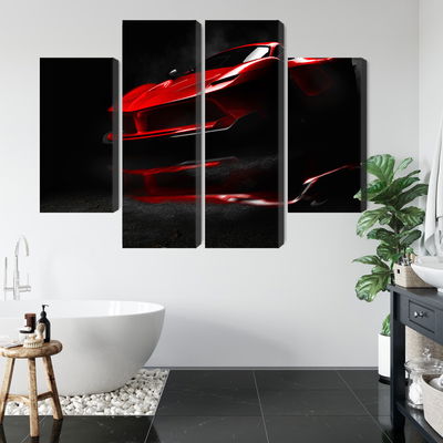 Ljuddämpande tavla - Red sports car 3d