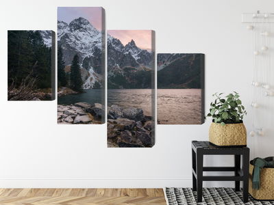 Ljuddämpande tavla - Lake and forest