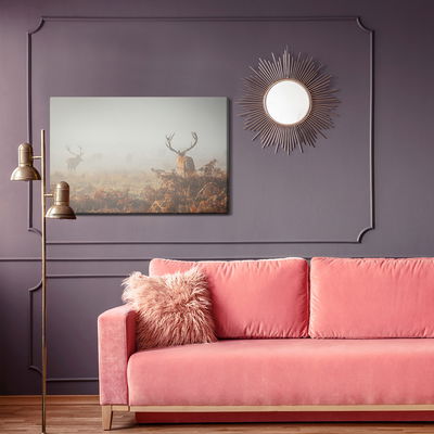 Ljuddämpande tavla - Deer in the fog