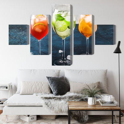 Ljuddämpande tavla - Glasses with summer cocktails