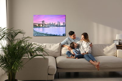 Ljuddämpande tavla - View of New York at dusk