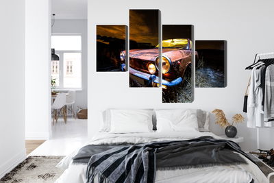 Ljuddämpande tavla - Old abandoned car 3d