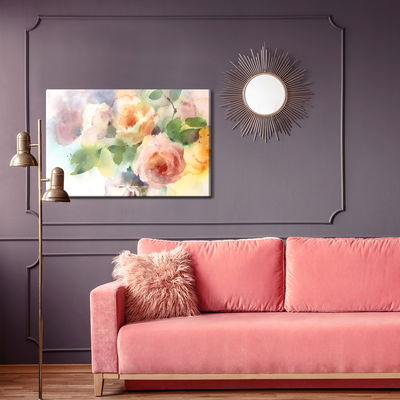 Ljuddämpande tavla - A bouquet of roses painted