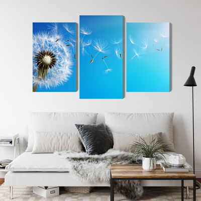 Ljuddämpande tavla - Dandelion with flying seeds