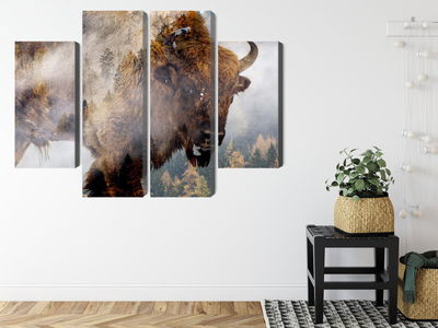 Ljuddämpande tavla - A bison on the background