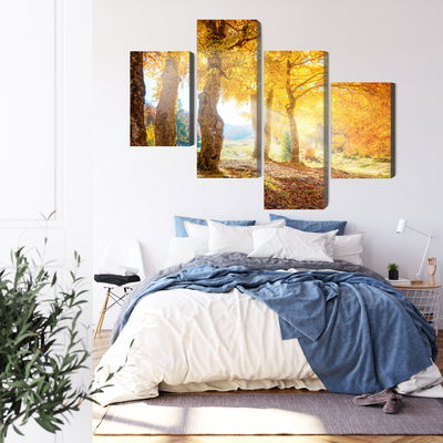 Ljuddämpande tavla - Sunny autumn forest