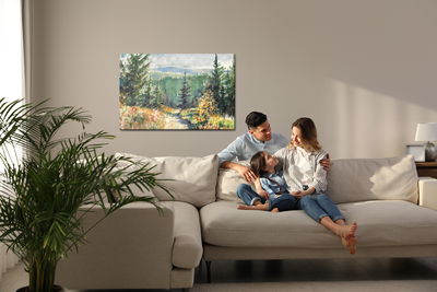 Ljuddämpande tavla - Landscape with mountains