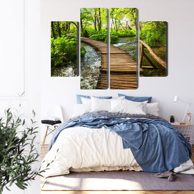 Ljuddämpande tavla - Wooden pier in the forest