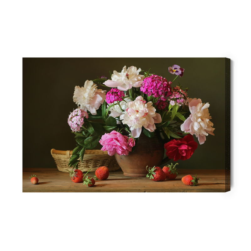 Ljuddämpande tavla - Peonies with strawberries