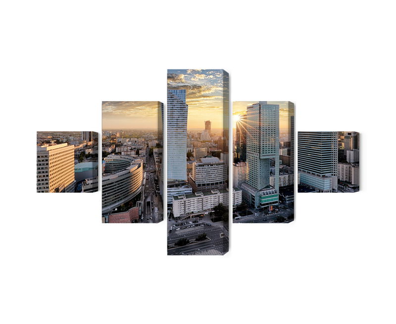 Ljuddämpande tavla - Warsaw skyscrapers at sunset