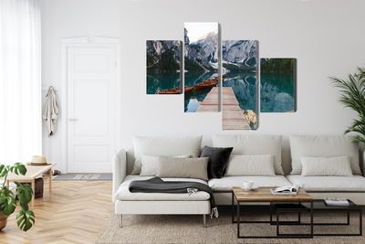 Ljuddämpande tavla - Lake braies in Italy