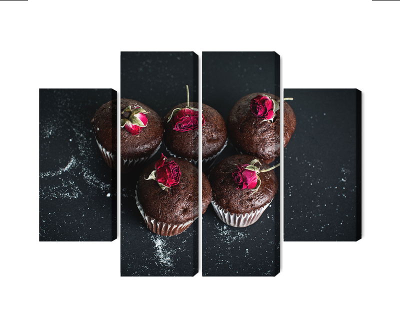 Ljuddämpande tavla - Chocolate muffins with roses