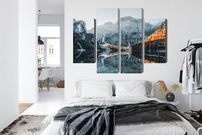 Ljuddämpande tavla - Italian lake braies 3d