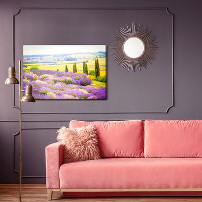 Ljuddämpande tavla - Blooming lavender field