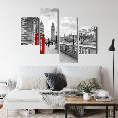 Ljuddämpande tavla - Red London telephone booth 3d