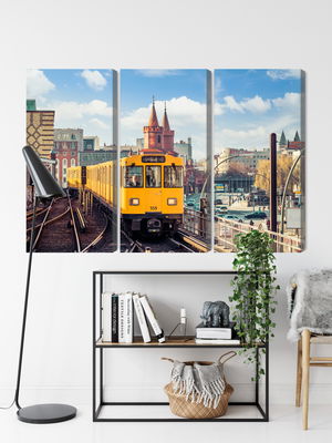 Ljuddämpande tavla - Yellow train in berlin