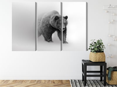 Ljuddämpande tavla - Bear in the fog 3d