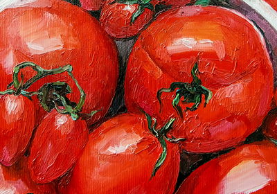 Ljuddämpande tavla - Painted tomatoes close up