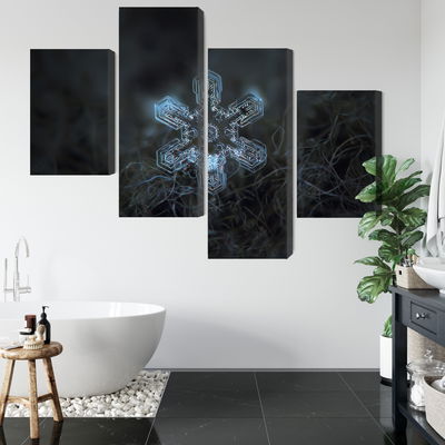 Ljuddämpande tavla - Snow flake in 3d macro scale